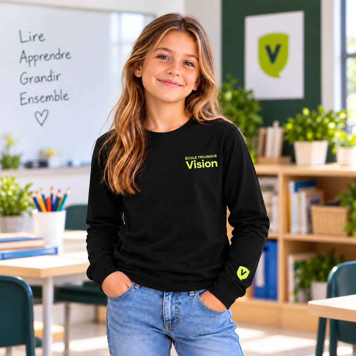 T-Shirt à manches longues - Noir (Enfants et Adultes)