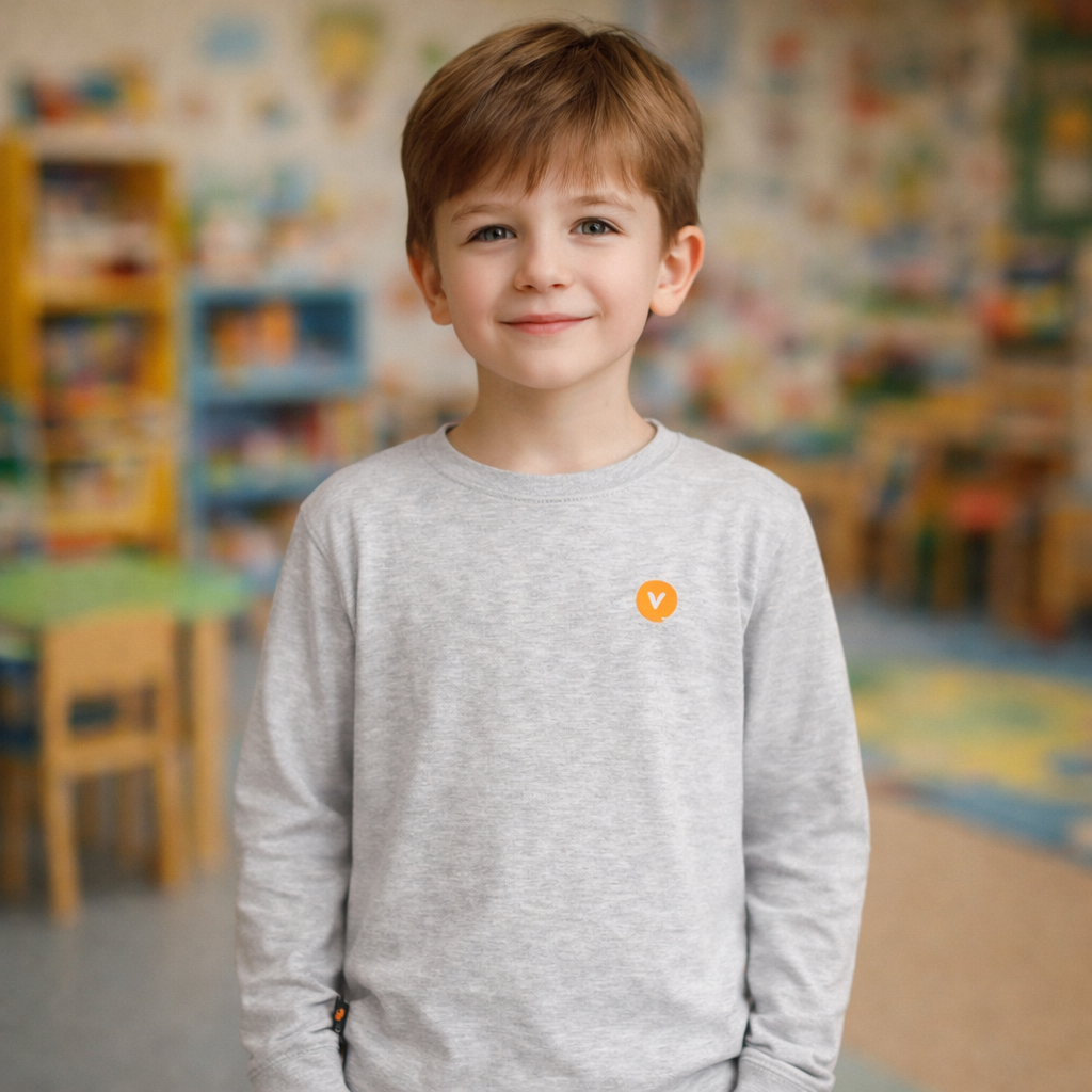 Lot de 2 T-Shirts Manches Longues - Gris Athlétique et Marine