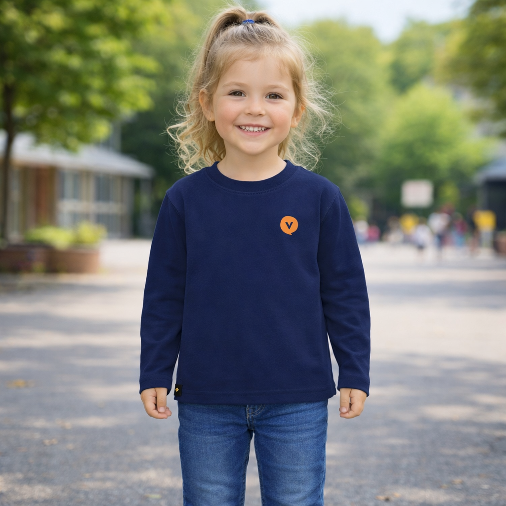 Lot de 2 T-Shirts Manches Longues - Gris Athlétique et Marine