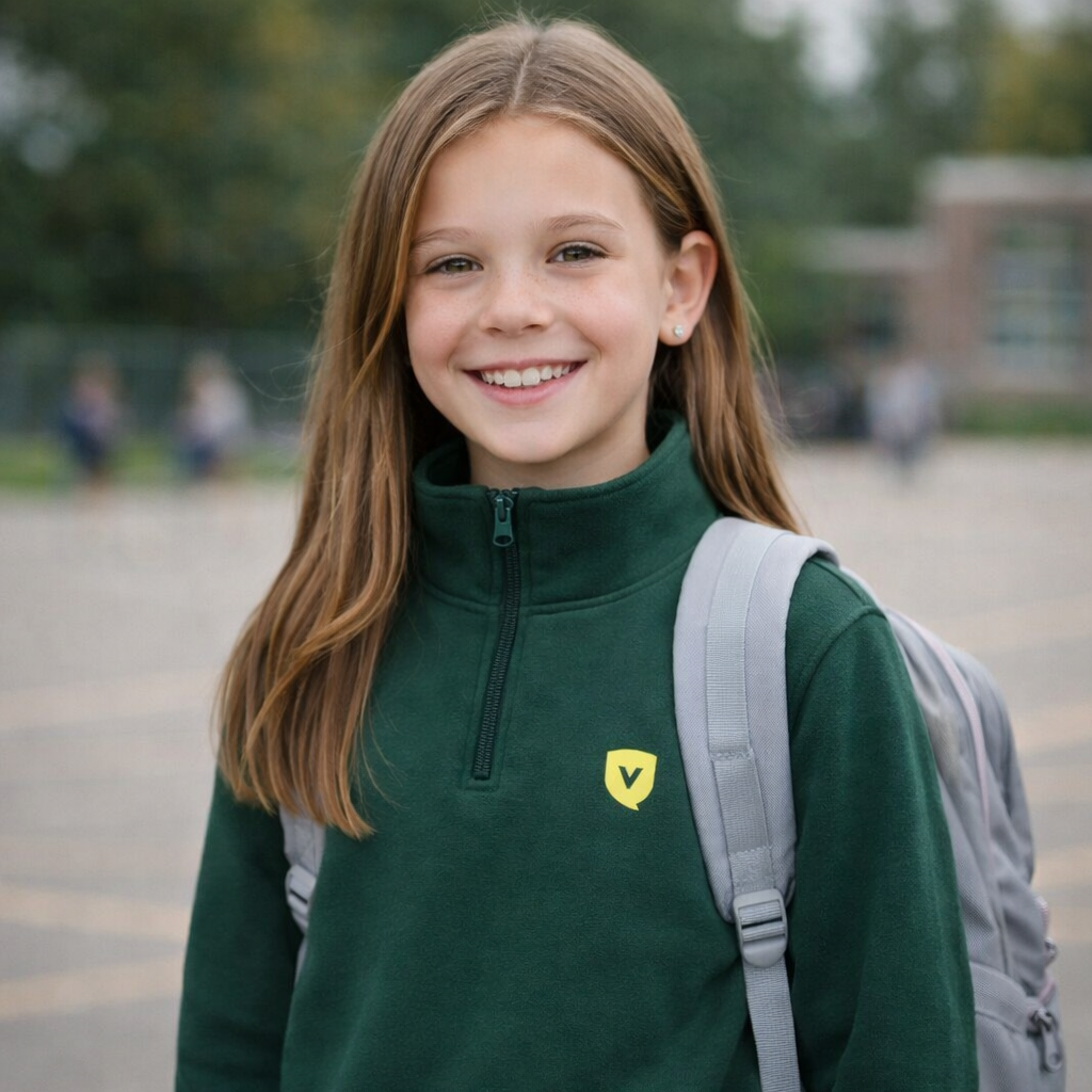 Crewneck 1/4 zip - Vert Forêt