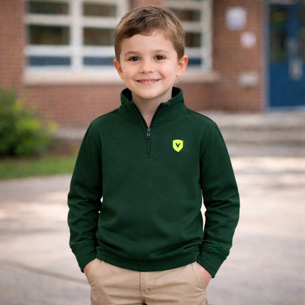 Crewneck 1/4 zip - Vert Forêt