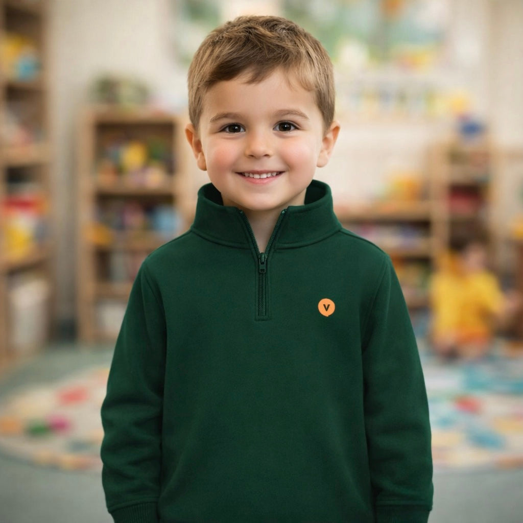 Crewneck 1/4 Zip - Vert Forêt